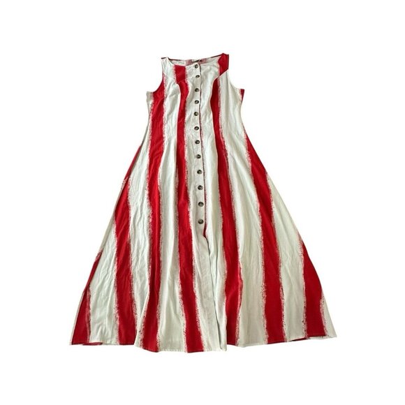 ASOS DESIGN Curve slash neck button down waistcoat maxi dress in stripe 14 New - Picture 2 of 14